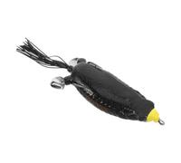 Soft Frog Fishing Lure Twin Blades for Bass Anglers | Lifelike Frog Shape, Weedless Topwater Use in Shallow Rivers, Black Body Tassels