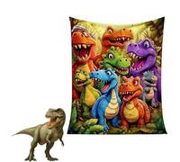 Soft Funny Throw Blanket 3D Dinosaur, Cute Smiling Dinosaurs HD Digital Print Flannel, Lightweight Flannel Throw Blanket, Contemporary Animal Theme All-Season (XL)