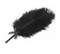 Soft Fur Brush Tickler Duster Movie Props Duster Soft Ostrich Feather Tickler Cleaning Feather (Black)