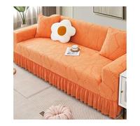 Soft Fur Sofa SlipcoversStretch Leaf Pattern with Ruffle Skirt Easy Fit for 1Seater Armchair & 3Seater (190230cm) Cozy Furniture Protector