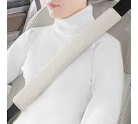 Soft Furry Seatbelt Covers for Adults Kids Women & Men, Winter Warm Thick Padded Car Seat Belt Cushion Pads, Universal Shoulder Pad Protector, Fluffy Auto Interior Accessories, 1pc, Off White, 15.5in