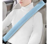 Soft Furry Seatbelt Covers for Adults Kids Women & Men, Winter Warm Thick Plush Car Seat Belt Strap Cushion Pads, Universal Shoulder Pad Protector, Fluffy Auto Interior Accessories, 1pc, Blue, 29.5in