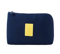 Soft Gadget Bag Small Travel Case Cable Organiser,Electronics Pouch,Portable Cable Bag for Power Bank,Earphone,Hard Disk,Lipsticks,Brush-Navy-Large