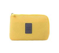 Soft Gadget Bag Small Travel Case Cable Organiser,Electronics Pouch,Portable Cable Bag for Power Bank,Earphone,Hard Disk,Lipsticks,Brush-Yellow-Large