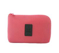 Soft Gadget Bag Small Travel Case Cable Organiser,Electronics Pouch,Portable Cable Bag for Power Bank,Earphone,Hard Disk,Lipsticks,Brush-Pink-Large