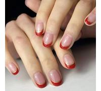 Soft Gels Nails Tips Colored Press On Nails 300Pcs 3in 1 X Coat Tips Pre-applied Tip Primer, 1 Step False Nails