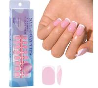 Soft Gels Nails Tips Colored Press On Nails 300Pcs 3in 1 X Coat Tips Pre-applied Tip Primer, 1 Step False Nails