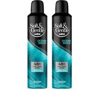 SOFT & GENTLE Ocean Breeze Men's Antiperspirant Deodorant Spray 250ml | Triple Formula | 48 Hour Protection | Sweat & Odour Defence (Pack of 2)