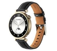 Soft Genuine Leather Strap Compatible with Huawei Watch GT4 41 mm/GT5 41 mm/GT6 41 mm, 18 mm Replacement Strap for Huawei GT5 Pro 42 mm Accessories (Black)