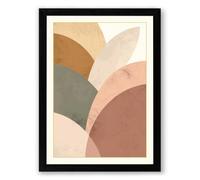 Soft Geometric Harmony Minimalist Framed Wall Art Print A4 (29.7×21cm) Black, Wall Decor for Living Room, Bedroom, Office & Home, Ready to Hang, Art Gift