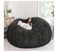 Soft Giant Bean Bag Chair Cover Giant Breathable And Comfortable for Adult Living Room Light Big Round Soft Fluffy Faux Fur BeanBag Lazy Sofa (No Filler)