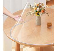 Soft Glass Round Table Mat 2mm Thick, Clear Vinyl PVC Tablecloth, Wipeable Waterproof Oil-Proof Circle Desk Protector Pad(Diameter 100cm)
