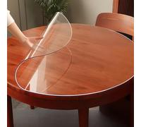 Soft Glass Round Tablecloth 2mm Thick | Clear Heat Resistant PVC Table Pad, Washable Non-Slip Crystal Plate Table Protector(Diameter 120cm)