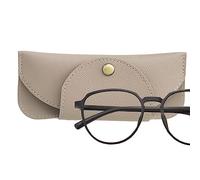 Soft Glasses Case for Women,PU Leather Glasses Case Holder with Magnetic Buckle - Sunglasses Pouch for Women Men Horizontal Eyeglass Organizer
