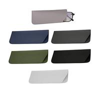 Soft Glasses Cases 7x3 Inch, 6pcs Leather Eyeglasses Case Portable Glasses Case Soft Pouch Leather Sunglasses Pouch for Women Men Adults Kids (6 Colors)