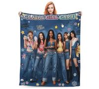 Soft Global Girl Group Flannel Throw Blanket , 150x130cm Premium Music Fan Merchandise Cozy 700g Thickened Fleece for Bed, Couch & Travel, Vivid Y2K Aesthetic Room Decor Gift for Fans(Denim Blue)