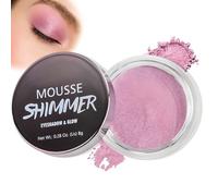 Soft Glow Pink Mousse Shimmer Eyeshadow In A Jar - Smooth Blendable Long-Lasting Waterproof Smudge-Resistant Formula For Festive Makeup Radiant Luminous Buildable Look Creamy Eyeshadow