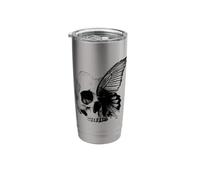 Soft Goth Skull Butterfly Wing Dark Boho Witchy Cottage Core Stainless Steel Insulated Tumbler