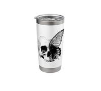 Soft Goth Skull Butterfly Wing Dark Boho Witchy Cottage Core Stainless Steel Insulated Tumbler