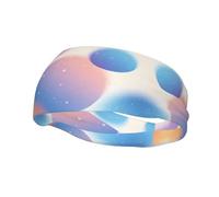 Soft Gradient Bokeh Circles Print Soft Breathable Sweat Absorption Head Band for Game Running Yoga Gym Cycling Basketball