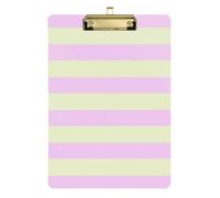 Soft Green Lilac Color Stripe Document clipboard Standard Hole for Personalized clipboards for Teachers Size 9 x 12 Gold