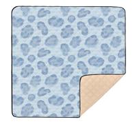 Soft Grey Leopard Print Large Stylish Baby Playmat for Indoor Outdoor Washable Foldable Newborns Kicking Mat for Newborns Babies Infants Toddlers, 50'' x 50''