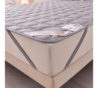 Soft Grey Mattress Protector Waterproof Mattress Topper Cover Quilted Bed Cover for Twin & Box Spring Bed (150x190cm) - Comfortable Sleep Solution