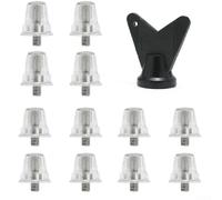 Soft Ground Studs 12pcs Aluminium Alloy Football Boot Spikes 5mm Screw Fit for Rugby Boots Hiking Shoes Multi Ground Traction Set(13/16mm clear)