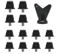 Soft Ground Studs 12pcs Aluminium Football Boot Spikes Non-Slip Conical Tips for Rugby Soccer Cleats 10-16mm(10/13mm black)