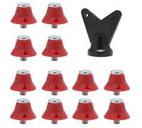 Soft Ground Studs 12pcs Aluminium Football Boot Spikes Non-Slip Conical Tips for Rugby Soccer Cleats 10-16mm(13mm red)