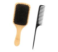 Soft Hair Brush for Shining and Volumes with Ergonomic Wooden Handle Boar Brush
