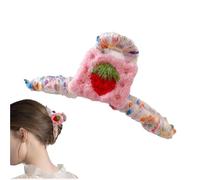 Soft Hair Claw | Plush Hair Clips,Strong Hold Large Barrettes, Reusable Hair Grip Clamp for Thick, Curly or Straight Hair