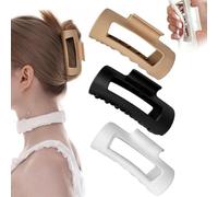 Soft Hair Clips for Women, Bendable Claw Clip, Non-slip Square Squishy Silicone, Flexible Scalp-Safe Soft Cozy Clip, Unsnappable For Thick Or Fine Hair, Strong Hold All-Day Comfort(3Pcs-a)