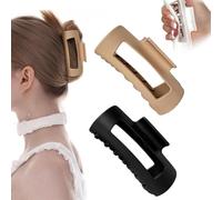Soft Hair Clips for Women, Bendable Claw Clip, Non-slip Square Squishy Silicone, Flexible Scalp-Safe Soft Cozy Clip, Unsnappable For Thick Or Fine Hair, Strong Hold All-Day Comfort(2Pcs-d)