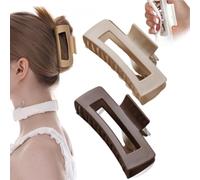 Soft Hair Clips for Women, Bendable Claw Clip, Non-slip Square Squishy Silicone, Flexible Scalp-Safe Soft Cozy Clip, Unsnappable For Thick Or Fine Hair, Strong Hold All-Day Comfort(2Pcs-g)