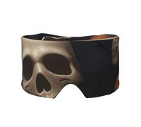 Soft Halloween Skull Print Eyes Cover with Adjustable Strap for Sleeper Night Sleeping Work Nap and Yoga