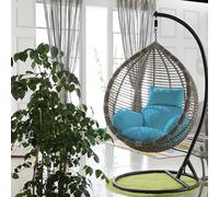 Soft Hanging Egg Chair Cush - Removable & Washable Thick Outdoor Cush for Patio, Garden, Balcony - Fits Most Egg Chairs (Blue & Gray)