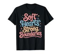 Soft Hearts Strong Boundaries Emotion Strength - Value Graphic T-Shirt, Men, Black, L