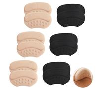 Soft Heel Cushion Pads, 6 Pairs Self-Adhesive Heel Pads for Shoes Too Big, Gel Heel Protectors for Relieve Pain & Blister Prevention, Anti-Slip Shoe Heel Pads Heel Liners, Adjustable to Fit