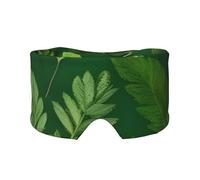 Soft Herb Plant Leaves Print Eyes Cover with Adjustable Strap for Sleeper Night Sleeping Work Nap and Yoga