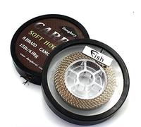 Soft Hook Link Carp Fishing Line Carp 8 Braid Line for Hair Rigs 20m Camo Green/Camo Brown 15lbs/25lbs/35lbs… (35lb/15.9kg, Camo Brown)