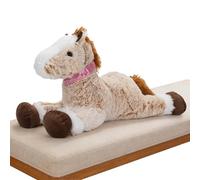 Soft Horse Plush, Compact Collectable Animal Pillow Toy, 22.05inch Portable Cuddle Plush, Cotton Fabric Stuffed Doll, Cute Stable Style Design, Bedroom Nursery Home Display