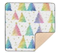 Soft - Hued Christmas Trees Pattern Soft Thick Baby Gym & Activity Mat for Indoor Outdoor Non-Toxic Activity Gym Mat for Babies Infants Toddlers, 50'' x 50''