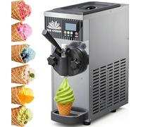 Soft Ice Cream Machine for Home Use, Desktop Ice Cream Maker for Commercial and Family, Ideal for Summer Snacks and Desserts, Easy to Operate