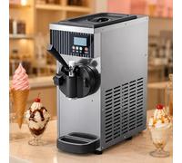 Soft Ice Cream Maker, Countertop Soft Serve Machine, Adjustable Hardness, Pre-Cooling, Auto Cleaning, LCD Display, 4-5L/H Output for Kitchen Parties and Dessert Shops