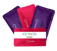 Soft Ice Packs for Lunch Box, Bags, Bento Boxes, 4 Pack, Slim Reusable and Refreezable Pouches for Kids Girls Adults, Travel, School, Work, or Camping, Long Lasting Cold, Flexible | Pink Purple