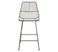 Soft Industrial Collection Distance Wire Tapered Bar Chair - Bronze