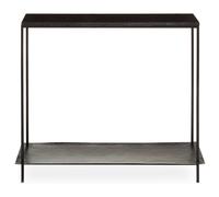 Soft Industrial Collection Templa Black Marble Console Table