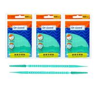 Soft Interdental Picks, Double Sided Toothpicks with Soft Silicone Bristles, 300 Pieces Disposable Toothpicks for Teeth Cleaning, Suitable for Braces, Bridges and Implants, Portable