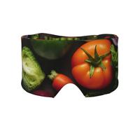Soft Introduction of Various Vegetables Print Eyes Cover with Adjustable Strap for Sleeper Night Sleeping Work Nap and Yoga